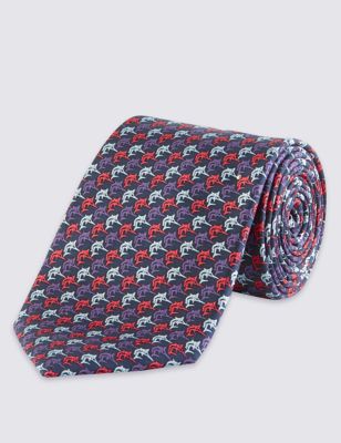 Pure Silk Swordfish Print Tie